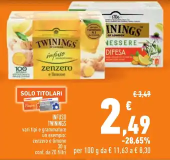 Conad INFUSO TWININGS 30 g offerta