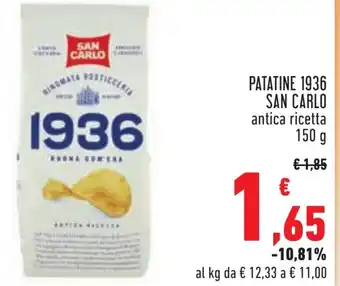 Conad PATATINE 1936 SAN CARLO antica ricetta 150 g offerta
