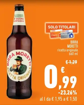 Conad BIRRA MORETTI ricetta originale 660 ml offerta