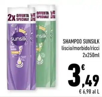 Conad SHAMPOO SUNSILK liscio/morbido/ricci 2x250ml offerta