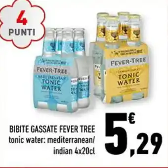 Conad BIBITE GASSATE FEVER TREE tonic water: mediterranean/ indian 4x20cl offerta