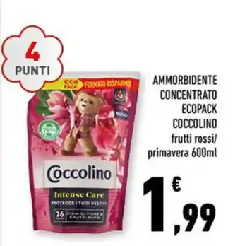Conad AMMORBIDENTE CONCENTRATO ECOPACK COCCOLINO frutti rossi/ primavera 600ml offerta