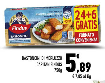 Conad BASTONCINI DI MERLUZZO CAPITAN FINDUS 750g offerta