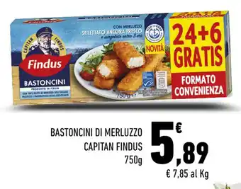 Conad BASTONCINI DI MERLUZZO CAPITAN FINDUS 750g offerta