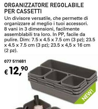 Organizzatore Regolabile Per Cassetti