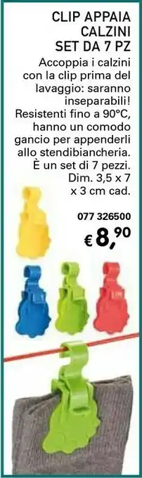 Dmail Clip Appaia Calzini Set Da 7 Pz offerta