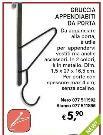 Dmail Gruccia Appendiabiti Da Porta offerta