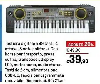 Bontempi Tastiera Digitale A 49 Tasti