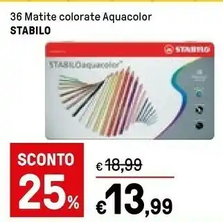 Stabilo 36 Matite Colorate Aquacolor