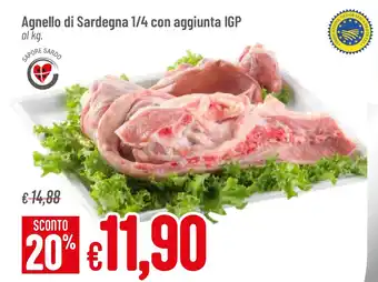 Pan Agnello di Srdegna 1/4 con aggiunta IGP al kg. offerta