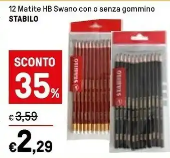 Iper La Grande Stabilo 12 Matite HB Swano Con O Senza Gommino offerta