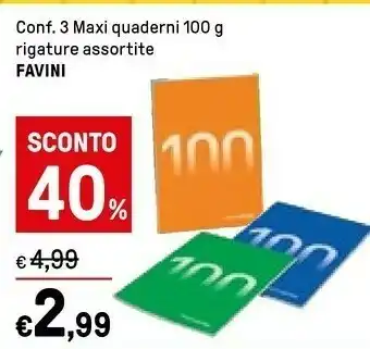 Favini 3 Maxi Quaderni 100 G