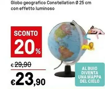 Iper La Grande Globo Geografico Constellation 25 Cm Con Effetto Luminoso offerta