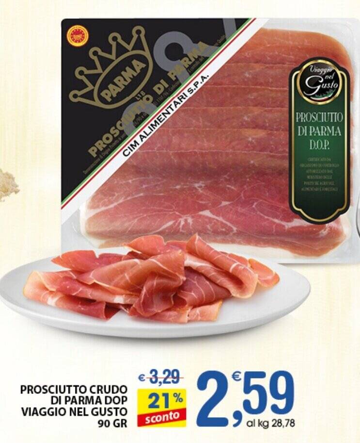 PROSCIUTTO CRUDO DI PARMA DOP VIAGGIO NEL GUSTO 90 GR offerta di Qui