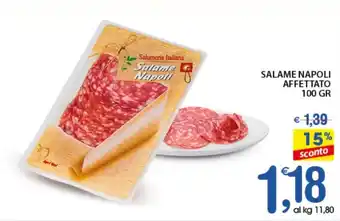 Qui Discount SALAME NAPOLI AFFETTATO 100 GR offerta