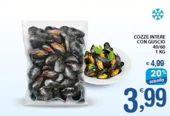 Qui Discount COZZE INTERE CON GUSCIO 40/60 1 KG offerta