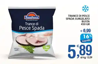 Qui Discount TRANCE DI PESCE SPADA SURGELATO BUSTA 450 GR offerta