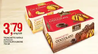 Qui Discount TRONCHETTO NATALE ASTUCCIO CIOCCOLATO/LIMONE 750 GR offerta