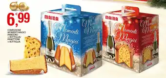 CONFEZIONE MOMENTI MAGICI PANDORO + BOTTIGLIA/ PANETTONE + BOTTIGLIA