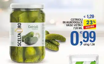 Qui Discount CETRIOLI IN AGRODOLCE VASO VETRO 720 ML offerta