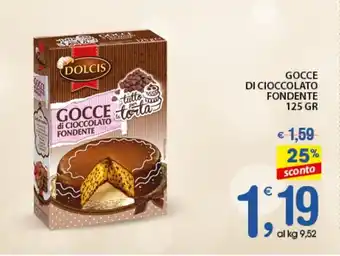 Qui Discount GOCCE DI CIOCCOLATO FONDENTE 125 GR offerta