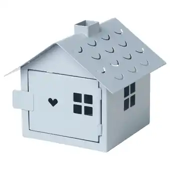 IKEA Vinterfest portacandelina, casa/azzurro, 14 cm offerta