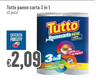 Pan Tutto panno carta 3 in 1 x2 pezzi offerta