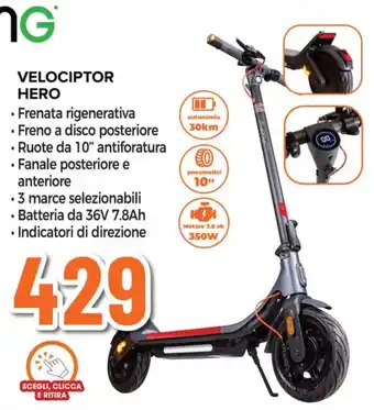 Expert Emg - velociptor hero es108ew monopattino elettrico 10 nero offerta