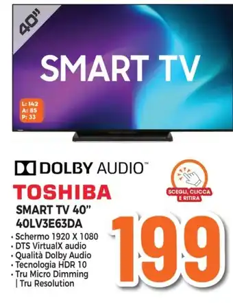 Expert Toshiba - smart tv 40 40lv3e63da offerta