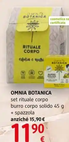 OMNIA BOTANICA Set rituale corpo burro corpo solido 45 g + spazzola anziché