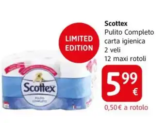 dm drogerie markt Scottex Pulito Completo carta igienica 2 veli 12 maxi rotoli offerta