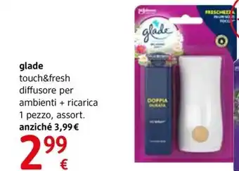 glade touch&fresh diffusore per ambienti + ricarica 1 pezzo, assort.