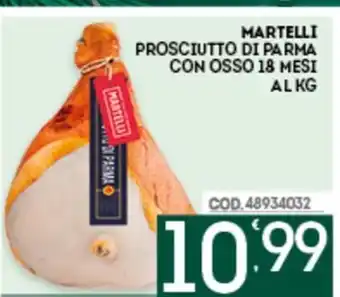 Eurocash MARTELLI PROSCIUTTO DI PARMA CON OSSO 18 MESI offerta