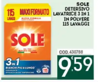 Eurocash SOLE DETERSIVO LAVATRICE 3 IN 1 IN POLVERE 115 LAVAGGI offerta