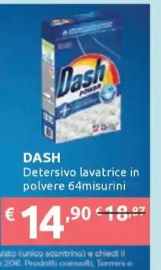 PiùMe DASH Detersivo lavatrice in polvere 64misurini offerta