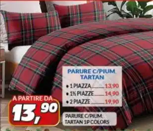 Risparmio Casa Parure c/pium tartan 1p colors offerta