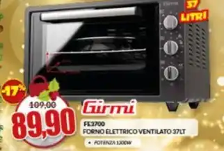 Risparmio Casa Girmi - fe3700 forno elettrico ventilato offerta