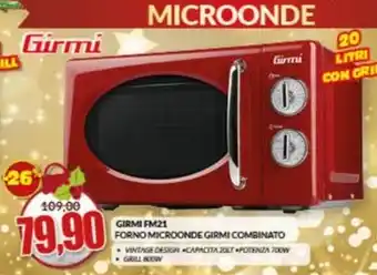 Risparmio Casa Girmi - fm21 forno microonde combinato offerta