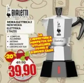Bialetti - moka elettrica 2 new moka elettrika 2 tazze