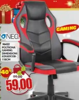 Risparmio Casa Neo - 96422 poltrona gaming offerta
