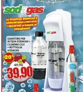 Risparmio Casa Sodagas - gasatore per acqua cilindro co2 + bottiglia offerta