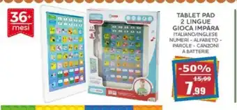 Tablet pad 2 lingue gioca impara