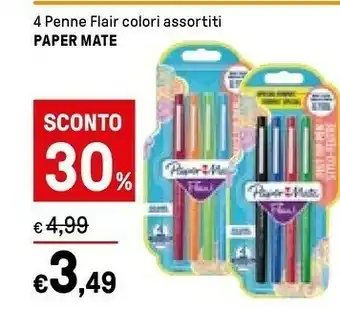 Paper Mate 4 Penne Flair Colori Assortiti