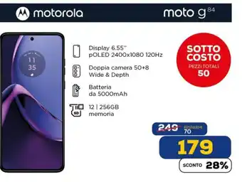 Euronics motorola moto g 84 offerta