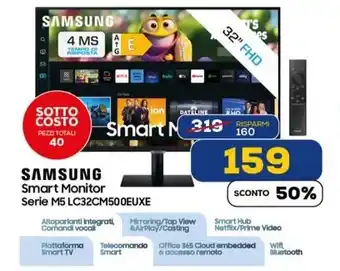 Euronics SAMSUNG Smart Monitor Serie M5 LC32CM500EUXE offerta