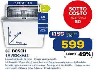 Euronics BOSCH SMV6ZCX02E offerta