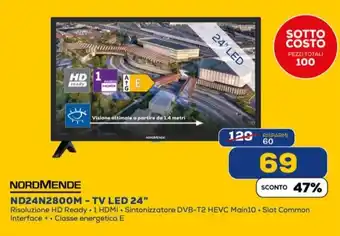 Euronics NORDMENDE ND24N2800M - TV LED 24" offerta