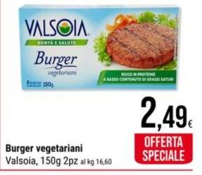 Supermercati Gulliver Valsoia - burger vegetariani offerta