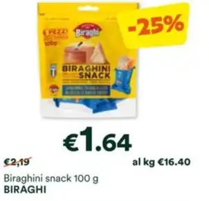 Unes Biraghini snack 100 g BIRAGHI offerta