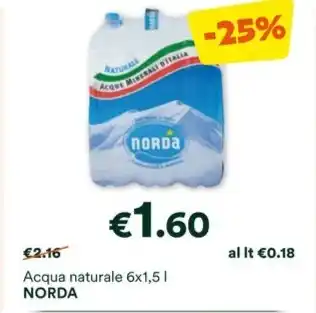 Unes Acqua naturale 6x1,5 l NORDA offerta